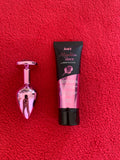 Plug Anal All Pink + Lubrificante sabor Algodão Doce